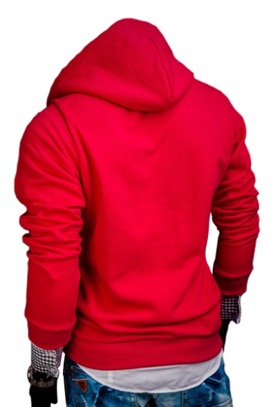 Button Front Long Sleeve Slim Leisure Hoodie