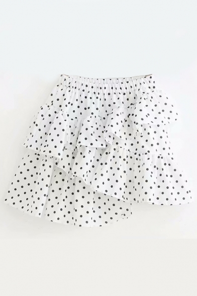 polka dot ruffle mini dress