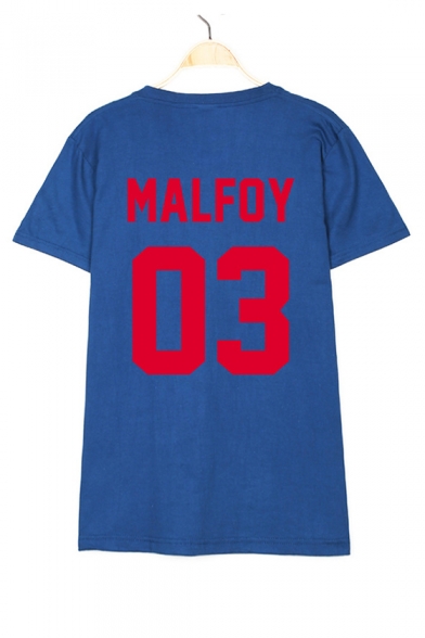 MALFOY 03 Letter Printed Round Neck Short Sleeve Tee