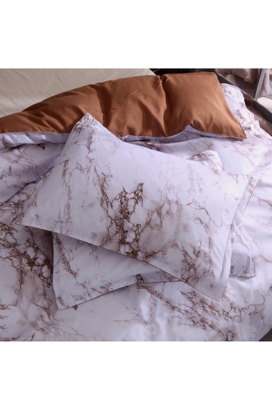 Classic Marble Printed Three Pieces Bedding Sets Duvet Cover Set Bed Pillowcase