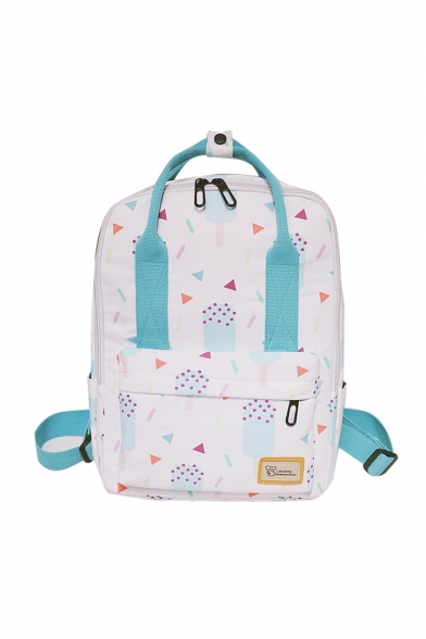 Cute Ice Cream Triangle Printed Backpack School Bag