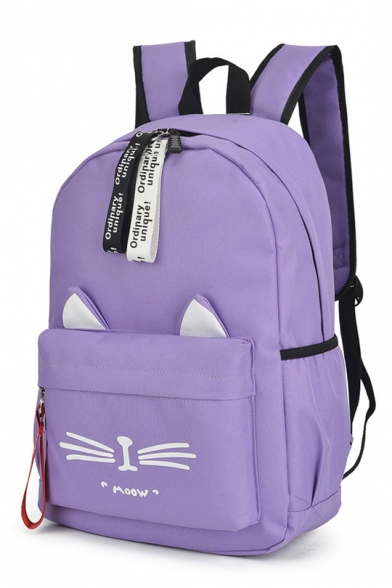 MEOW Letter Cat Printed Leisure Backpack School Bag