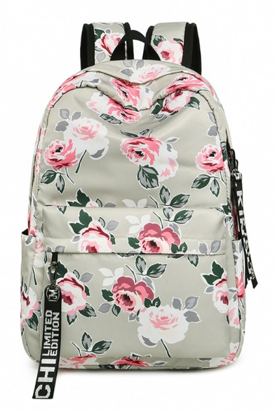 Trendy Floral Printed Backpack School 