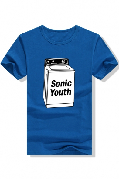 SONIC YOUTH Letter Graphic Printed Round Neck Short Sleeve Tee