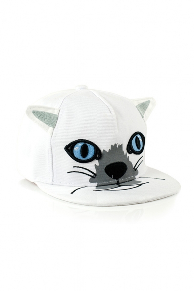 Cat Embroidered Ears Embellished Baseball Hat