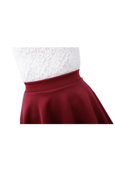 Mesh Insert High Waist Mini A-Line Skirt