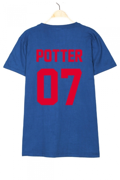 POTTER 07 Letter Printed Round Neck Short Sleeve Tee