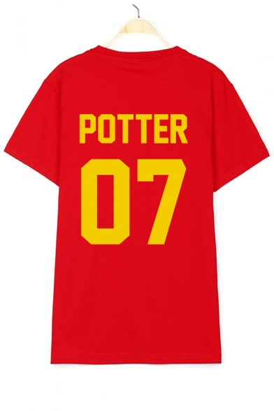 POTTER 07 Letter Printed Round Neck Short Sleeve Tee