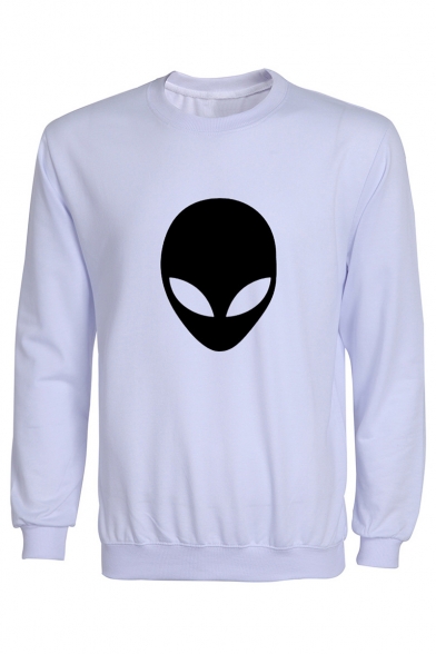 Fashion Round Neck Alien Printed Long Sleeve Sweatshirt