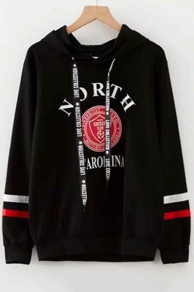 NORTH Letter Graphic Printed Long Sleeve Sports Hoodie