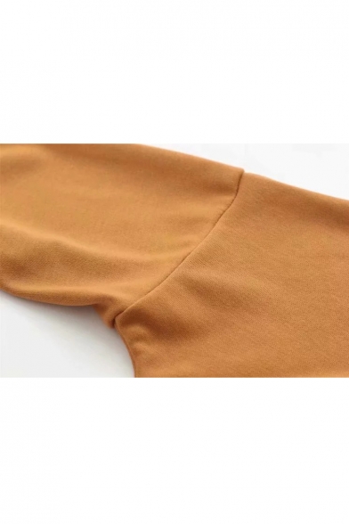Round Neck Long Sleeve Graphic Printed Bow Tie Cuff Sweatshirt