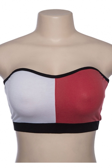 Chic Color Block Sleeveless Crop Bandeau