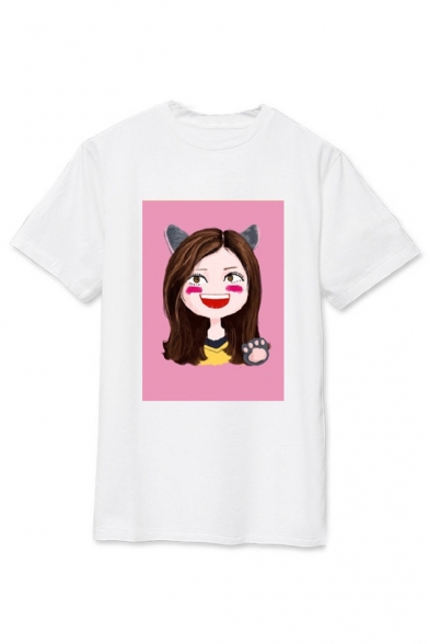 Kpop Twice Korean Star TZU YU Printed Round Neck Short Sleeve T-Shirt