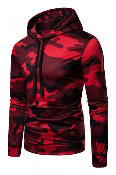 

Slim Camouflage Printed Long Sleeve Menswear Hoodie, LC482242, Red;khaki;army green;black-white