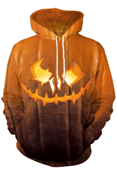 3D Pumpkin Printed Long Sleeve Halloween Series Hoodie