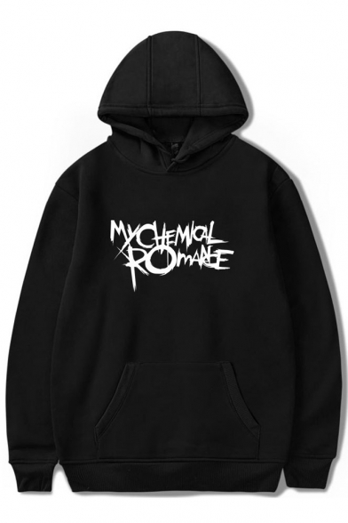 MY CHEMICAL ROMANCE Letter Printed Long Sleeve Hoodie