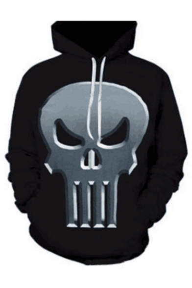 Menswear 3D Skull Printed Long Sleeve Casual Hoodie