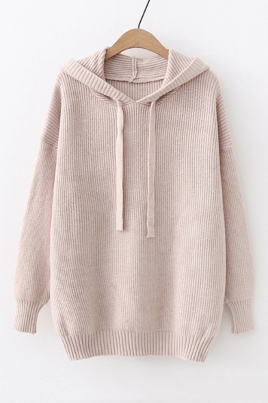 ribbed hooded sweater