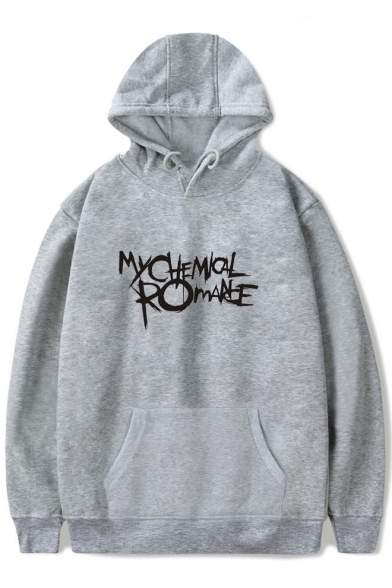 MY CHEMICAL ROMANCE Letter Printed Long Sleeve Hoodie