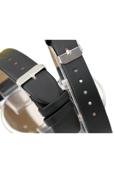 Geometric Pattern Leather Quartz Watch for Couple
