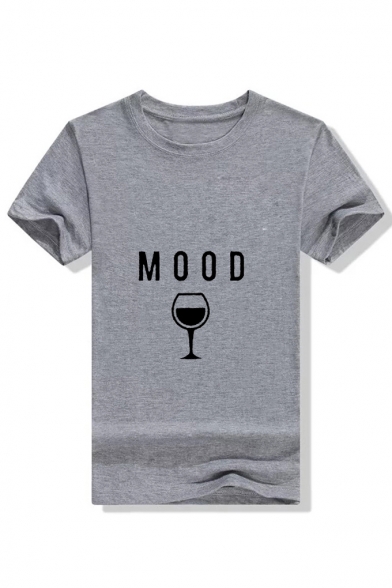 MOOD Cup Printed Round Neck Long Sleeve Graphic T-Shirt