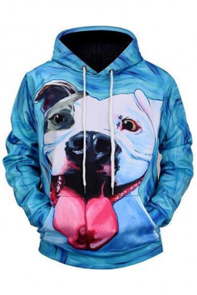 

3D Bull Dog Printed Long Sleeve Casual Hoodie, LC482368