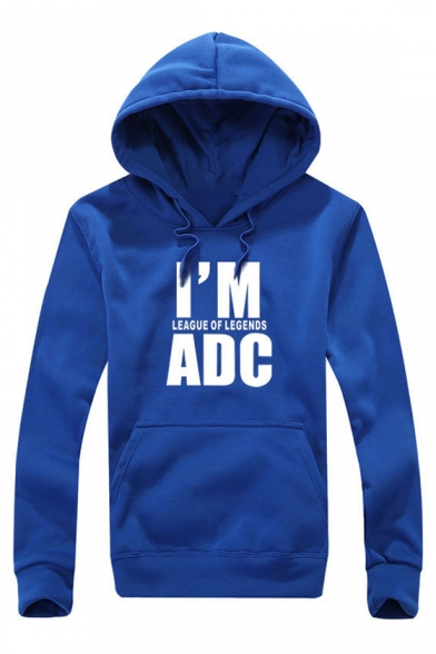 I'M ADC Letter Printed Long Sleeve Casual Hoodie