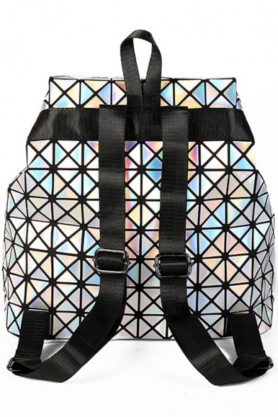 Chic Geometric Luminous Press-Release Fastening Backpack