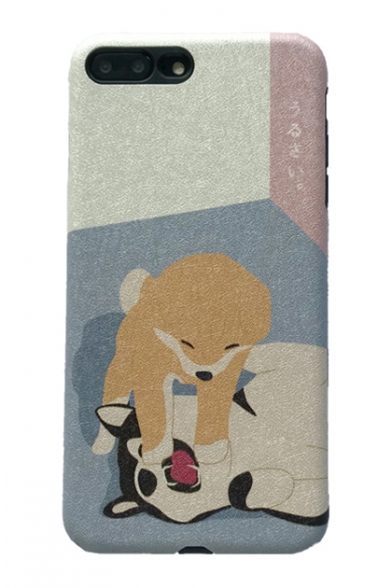 Color Block Lovely Dog Printed Mobile Phone Cases