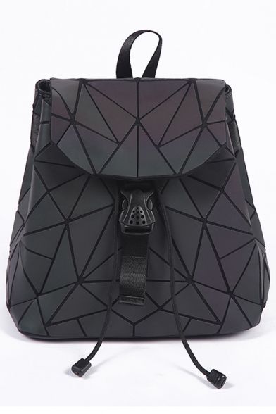 Triangle PU Leather Leisure Backpack School Bag