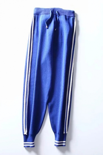 Contrast Striped Side Drawstring Waist Casual Sport Pants