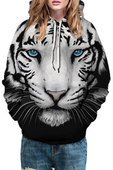 Cool 3D Tiger Long Sleeve Unisex Hoodie