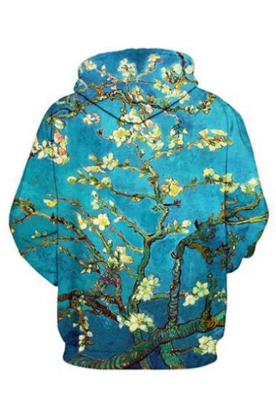 3D Unisex Floral Printed Long Sleeve Casual Hoodie