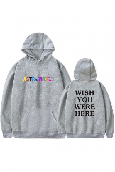 New Arrival Letter Graphic Printed Long Sleeve Casual Hoodie