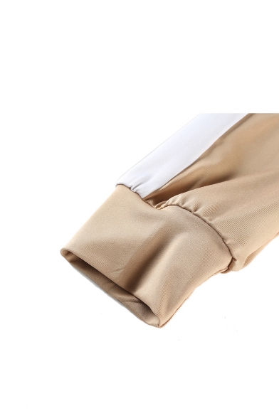 Color Block Long Sleeve Crop Hoodie with High Waist Skinny Pants Co-ords