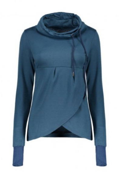 drawstring neck sweatshirt