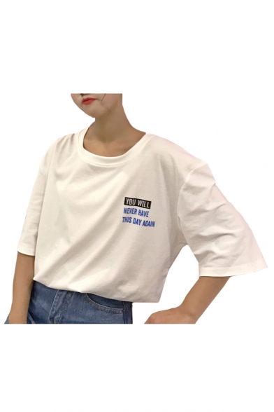 Chic Leisure Graphic Printed Round Neck Short Sleeve T-Shirt