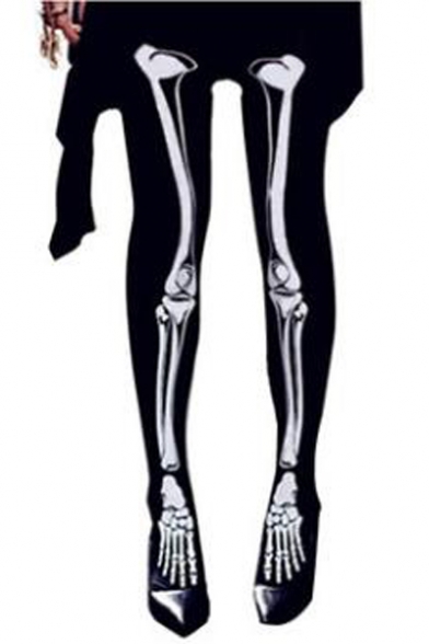 Cool Skeleton Print Skinny Pantyhose