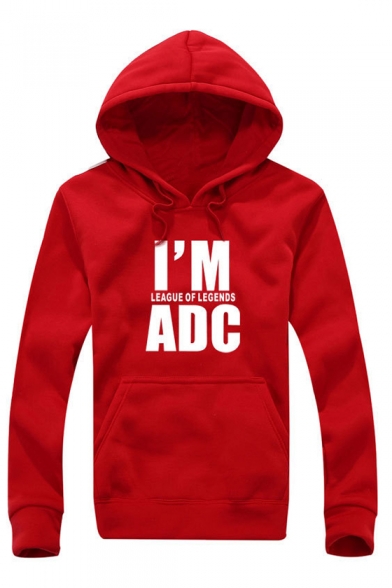 I'M ADC Letter Printed Long Sleeve Casual Hoodie