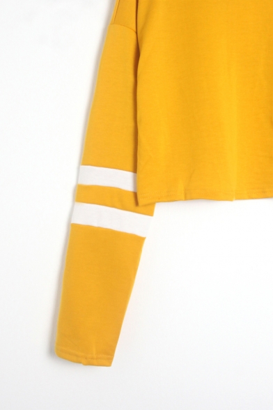 half zip letter striped hoodie
