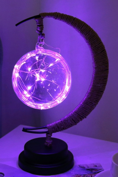 Lamp Pendant Moon Rattan Desktop Night Light