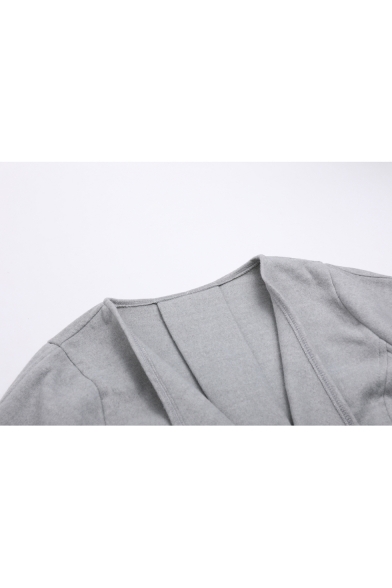 Women's Stylish V Neck Tied Waist Solid Slim Fitted Fleece Cape Coat