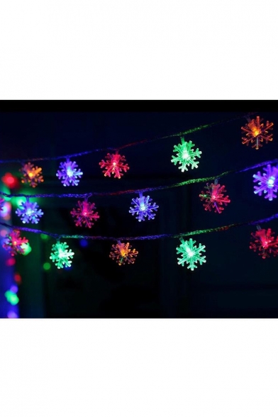 Colorful LED Snowflake String Lights