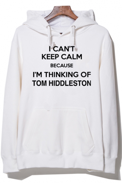 I CAN'T KEEP CALM Letter Print Long Sleeve Hoodie