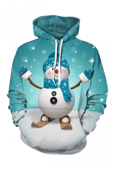 3D Christmas Snowman Pattern Casual Leisure Regular Hoodie