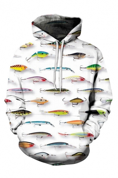 Funny Fish All Over Print Long Sleeve Loose Hoodie