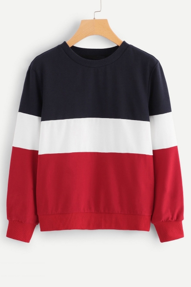 New Arrival Round Neck Long Sleeve Casual Pullover Sweatshirt