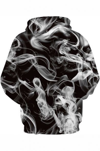 3D Smoke Pattern Long Sleeve Casual Hoodie