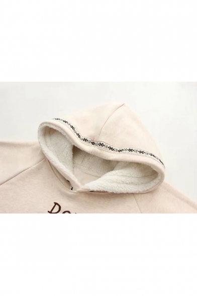 Cute DOM Letter Drawing Animal Print Loose Hooded Cape