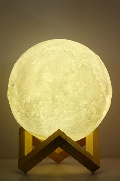 Tik Tok 3D Print Moon Night Light Lamp 3 Color Rechargeable Touch Switch Bedroom Trend